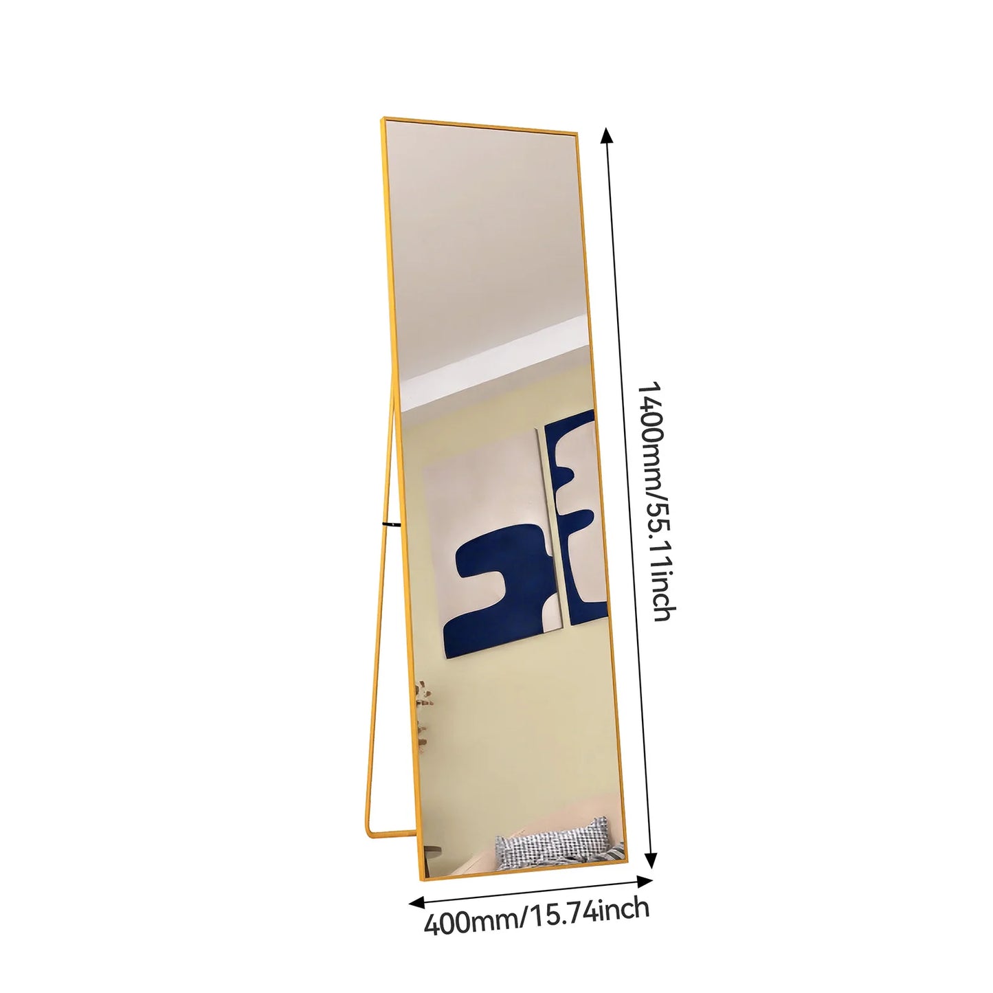Comanlai Large Floor Mirror,HD Rectangle Full Body Mirror,Tempered Glass Standing Mirror with Aluminium Alloy Frame for Bathroom