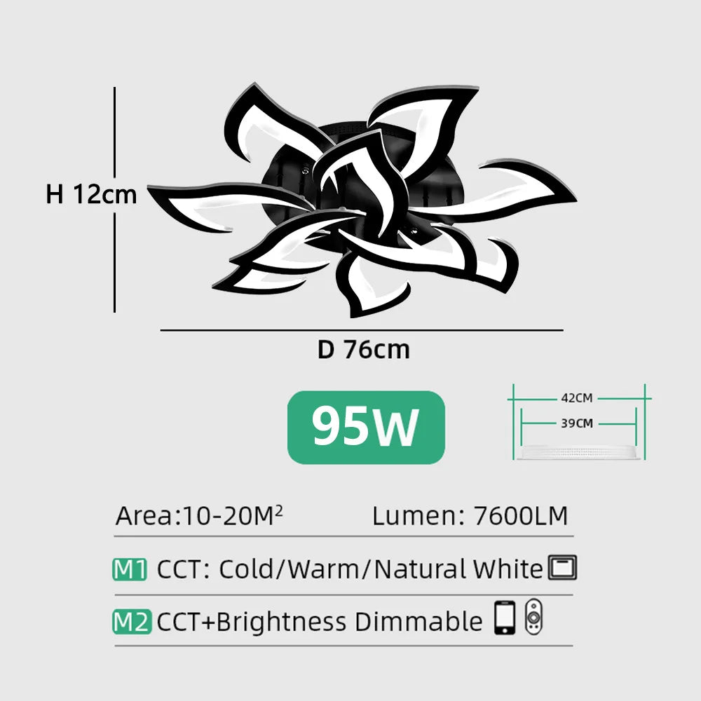 Hot Ceiling Lamp Adjustable Brightness Mobile Phone APP Control Cold and Warm Light Art Decoration Lights