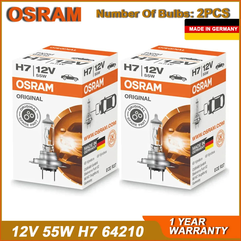 OSRAM H7 64210 PX26d ORIGINAL LINE Lamp 3200K Headlight 12V 55W Hi/lo Beam Car Halogen Standard Bulbs ECE Made in Germany