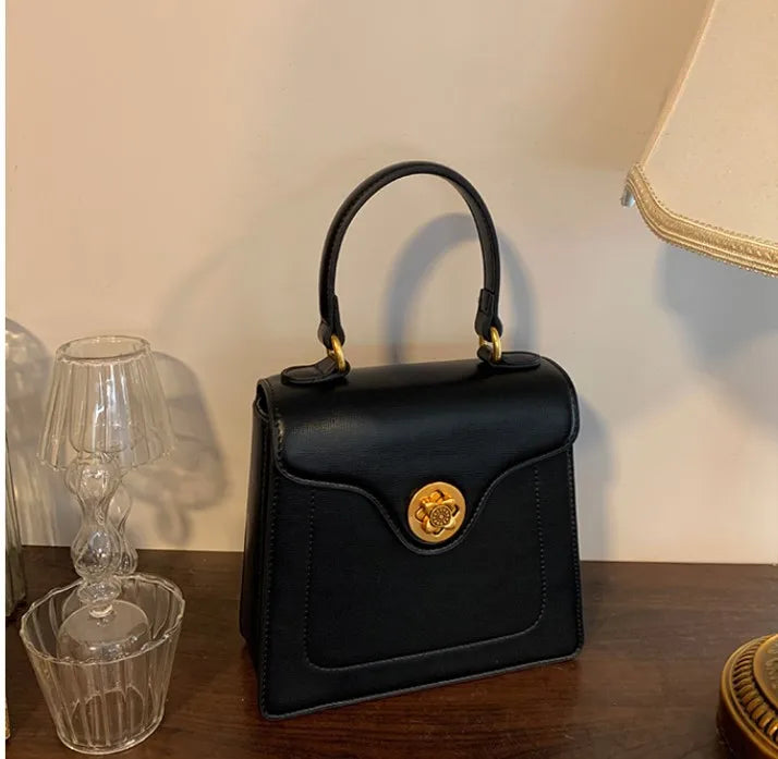 Luxury Handbag New PU Material Square Bag French Style Elegant Retro Single Shoulder Crossbody Bag Wedding Banquet Commuter