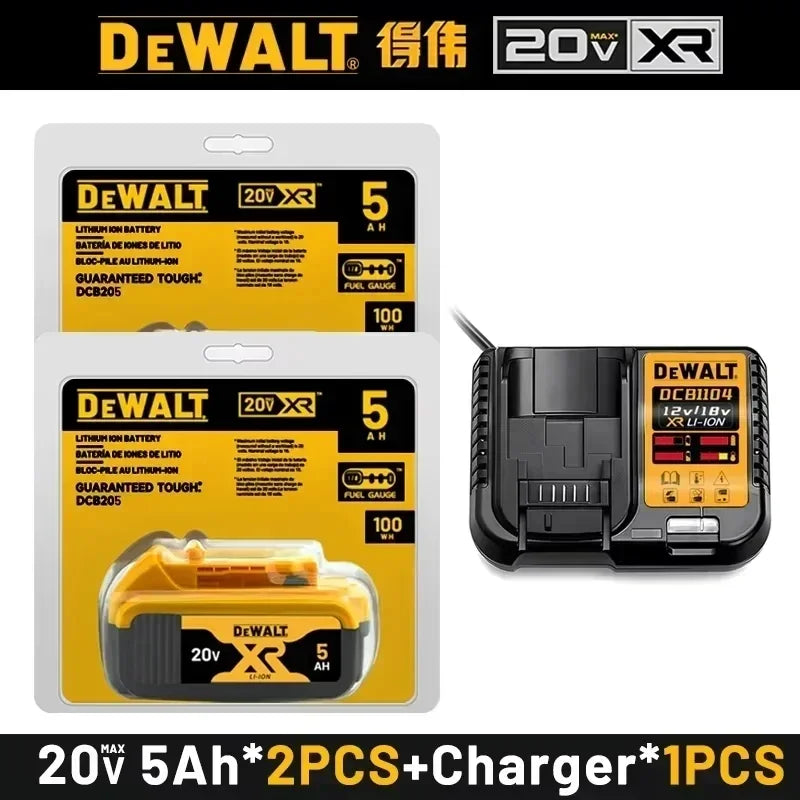 100% Genuine Dewalt 20V Battery, 5AH 6AH Rechargeable Lithium Ion Battery, Dewalt DCB200 Power Tool Replacement Battery