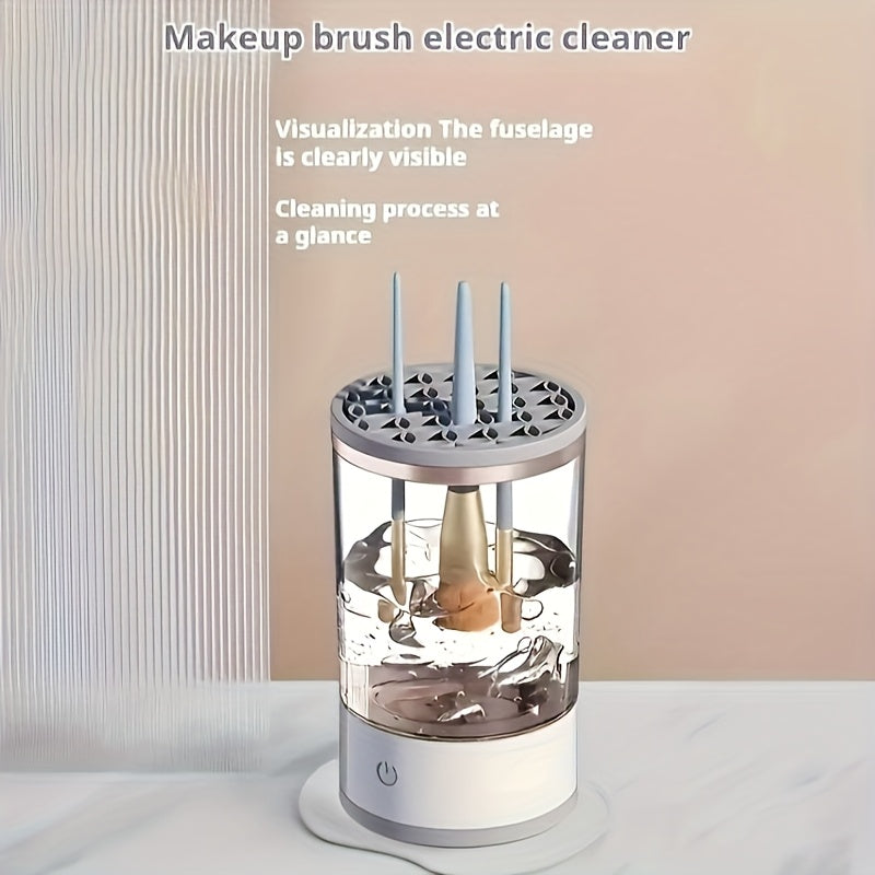 1pc USB-Powered Electric Makeup Brush Cleaner - -like Operation (No Batteries), Plug & Play, Fragrance-Free, Compact & Portable for Travel, Makeup Sponges & Egg-Shaped Beauty Tools, USB-Powered Cleaning Device