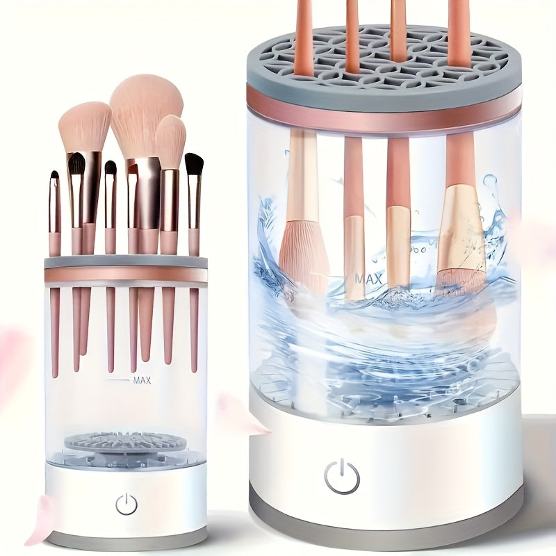 1pc USB-Powered Electric Makeup Brush Cleaner - -like Operation (No Batteries), Plug & Play, Fragrance-Free, Compact & Portable for Travel, Makeup Sponges & Egg-Shaped Beauty Tools, USB-Powered Cleaning Device
