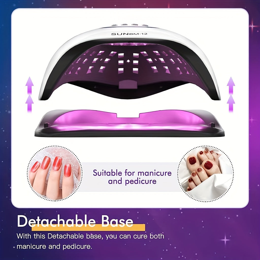 LED Nail Lamp with 72 Beads, Gel Polishing Nail Light, Featuring an Automatic Sensor And 4 Timer Settings, LED Nail Dryer, Professional Tool for Drying Nails And Toenails, Perfect Gift for Women During Holidays
