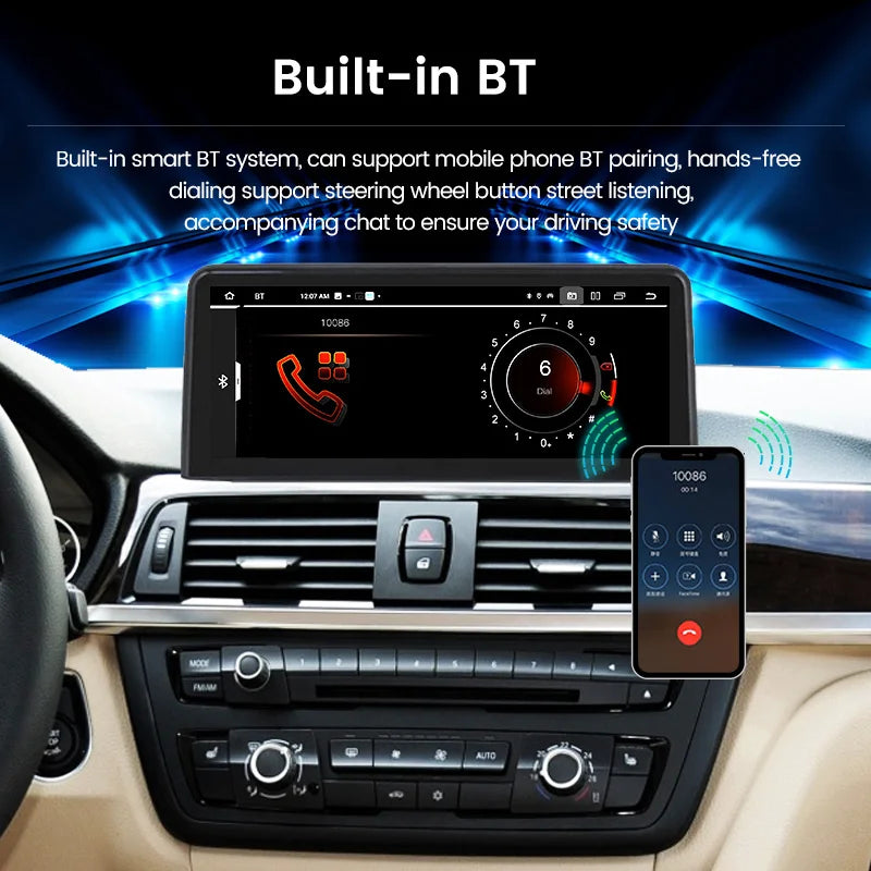 Navifly 1920*720 HD Screen Intelligent Systems Android 14 CarPlay Auto Car Radio BT For BMW 3 Series F30 F31 F34 F32 F33 F36 NBT
