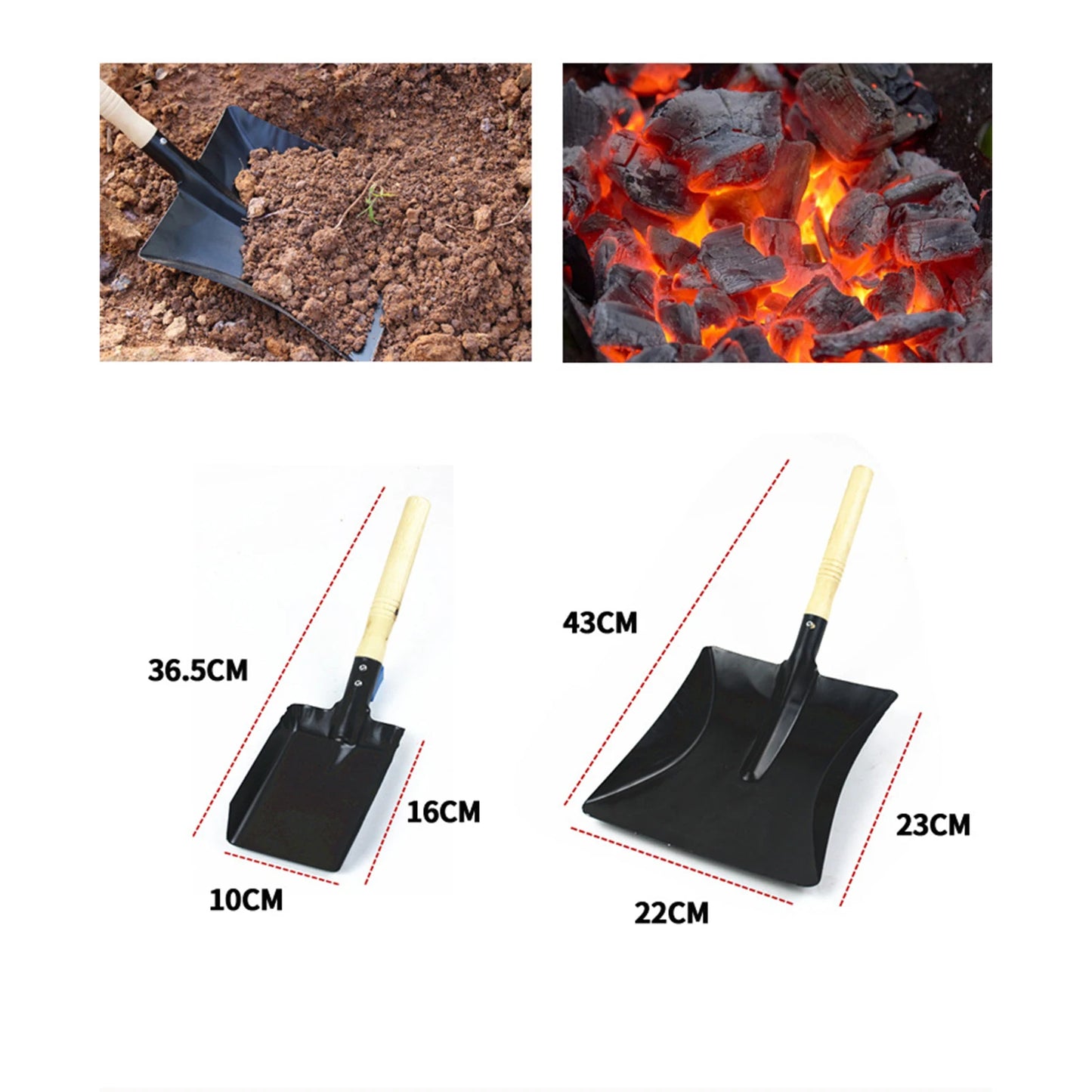 Multifunctional Shovel Iorn Heavy Duty Gear Multi Tool Camping Digging Trench Saw Small Axe Fireplace Cleaning Pets Ash Shovel