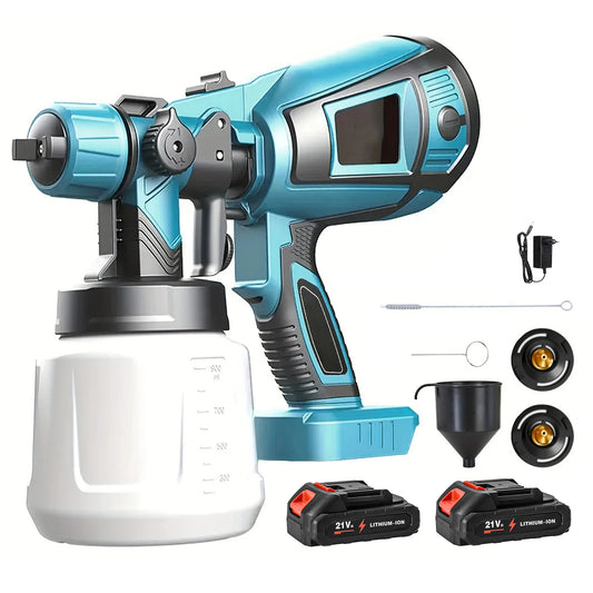 1000ML Cordless Electric Spray Gun Portable Household Paint Sprayer Auto Furniture Steel Coating Airbrush For Makita 18V Battery