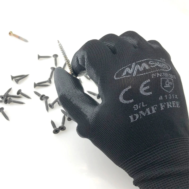 24Pieces/12Pairs Professional Working Protective Gloves For Men Construction Women Garden Nylon Running Glove Obtained CE EN388.