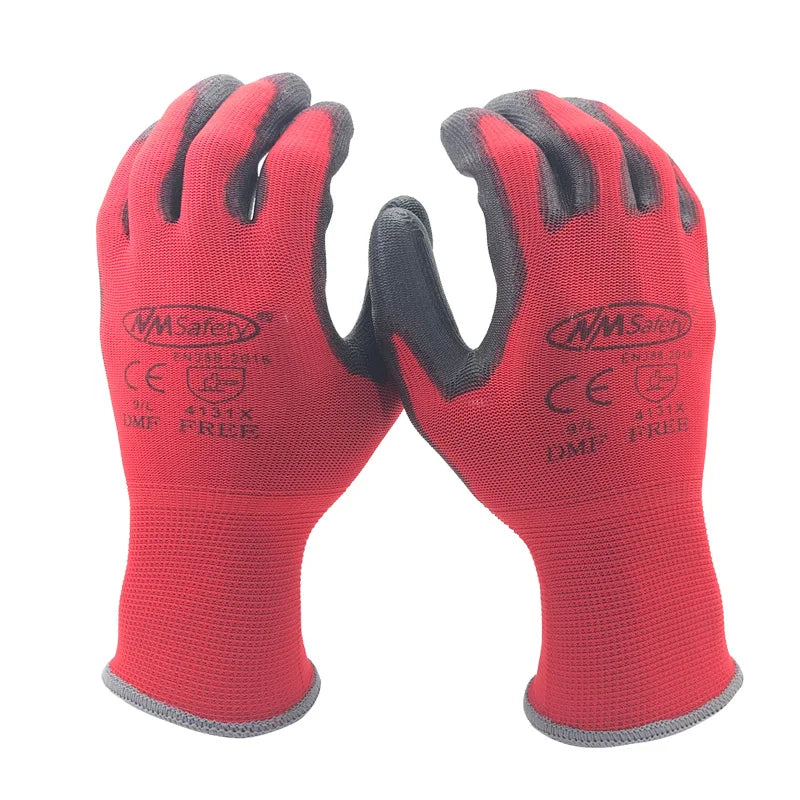 24Pieces/12Pairs Professional Working Protective Gloves For Men Construction Women Garden Nylon Running Glove Obtained CE EN388.