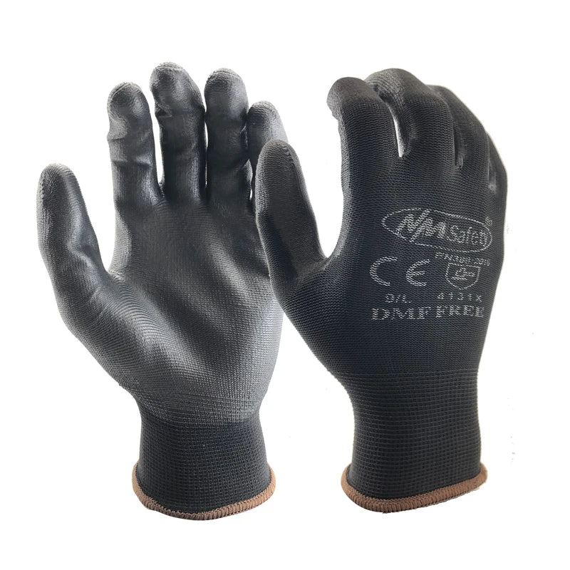 24Pieces/12Pairs Professional Working Protective Gloves For Men Construction Women Garden Nylon Running Glove Obtained CE EN388.