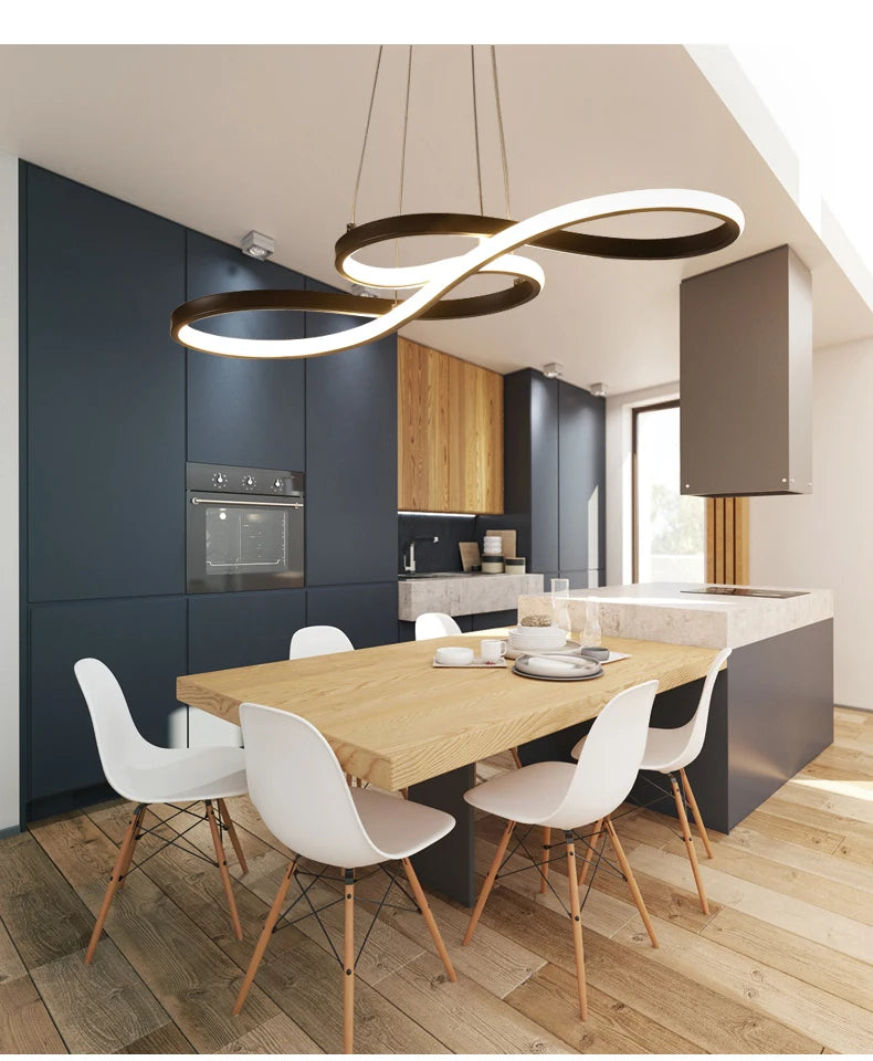 Modern Kitchen Island Pendant Lights Bar Table Dining Room Decor Hanging Lights Remote Dimming Kitchen Led Cord Pendant Lamp