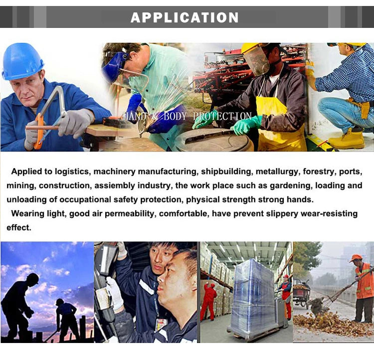 24Pieces/12Pairs Professional Working Protective Gloves For Men Construction Women Garden Nylon Running Glove Obtained CE EN388.