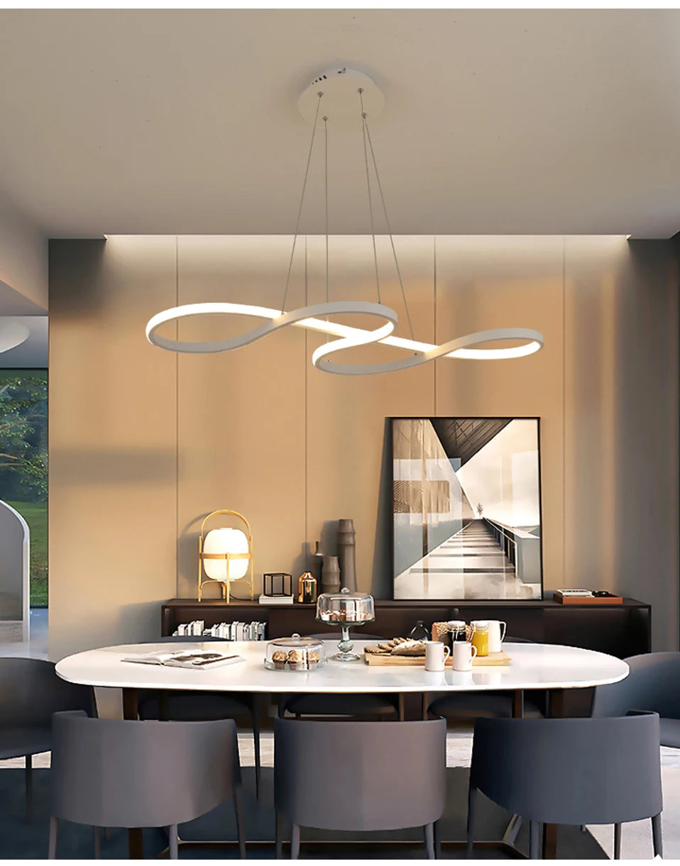 Modern Kitchen Island Pendant Lights Bar Table Dining Room Decor Hanging Lights Remote Dimming Kitchen Led Cord Pendant Lamp