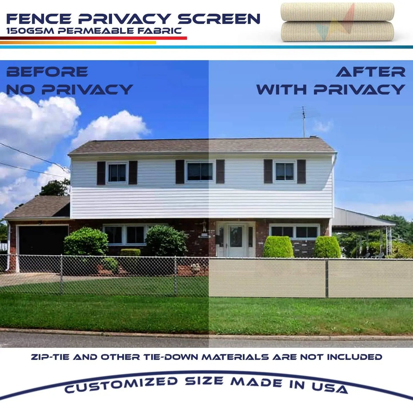 Dark Green Fence Privacy Screen Windscreen Cover Fabric Shade Tarp Netting Mesh Cloth for for Outdoor Fence Backyard, Patio