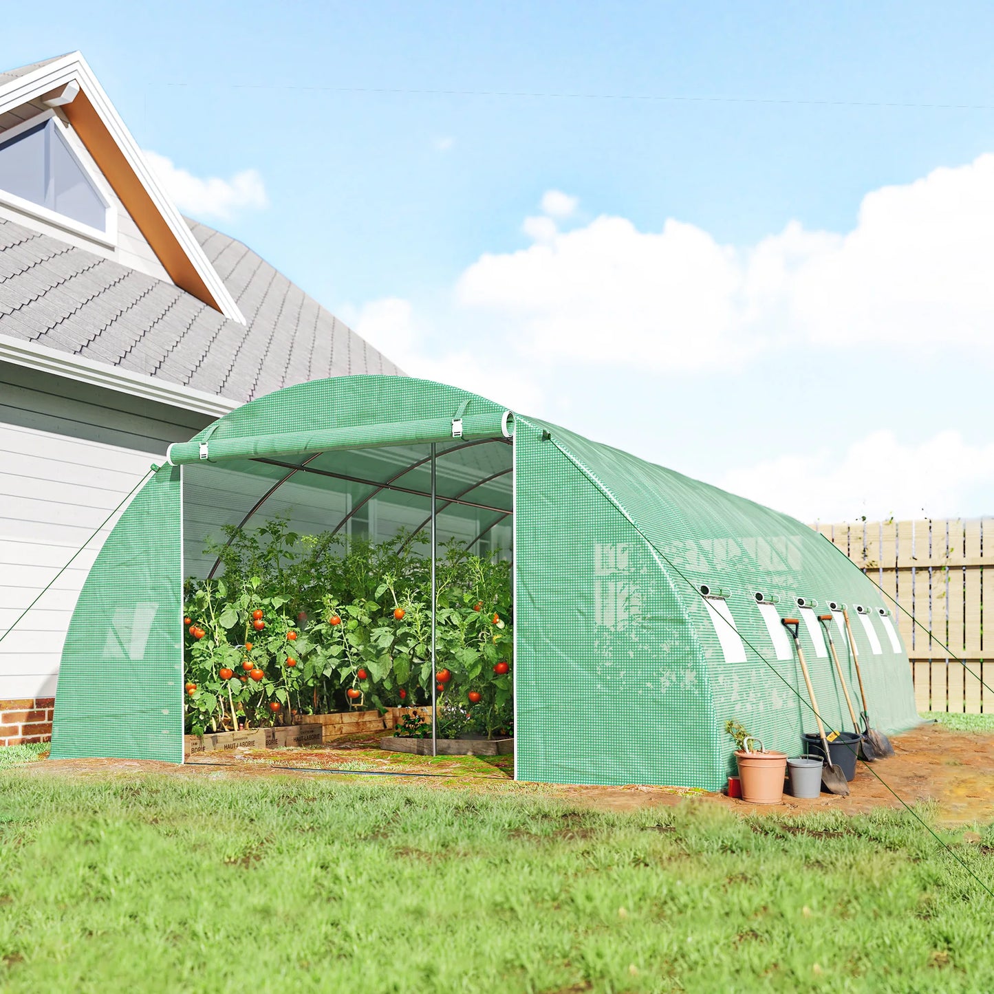 Outsunny Tunnel Greenhouse 595X395X199 cm