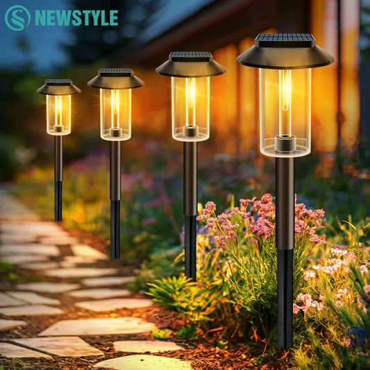 LED Solar Pathway Lights Outdoor Bright Solar Powered Landscape Lighting Waterproof Garden Lights Yard Lawn Patio Walkway Decor