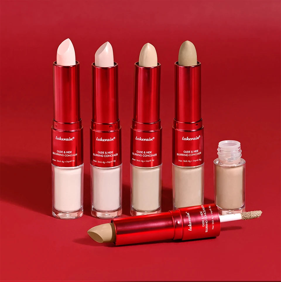 2 In 1 Glide & Hide Blurring Concealer Long-Lasting Full Coverage Foundation Waterproof Liquid Female Makeup for All Skin Types