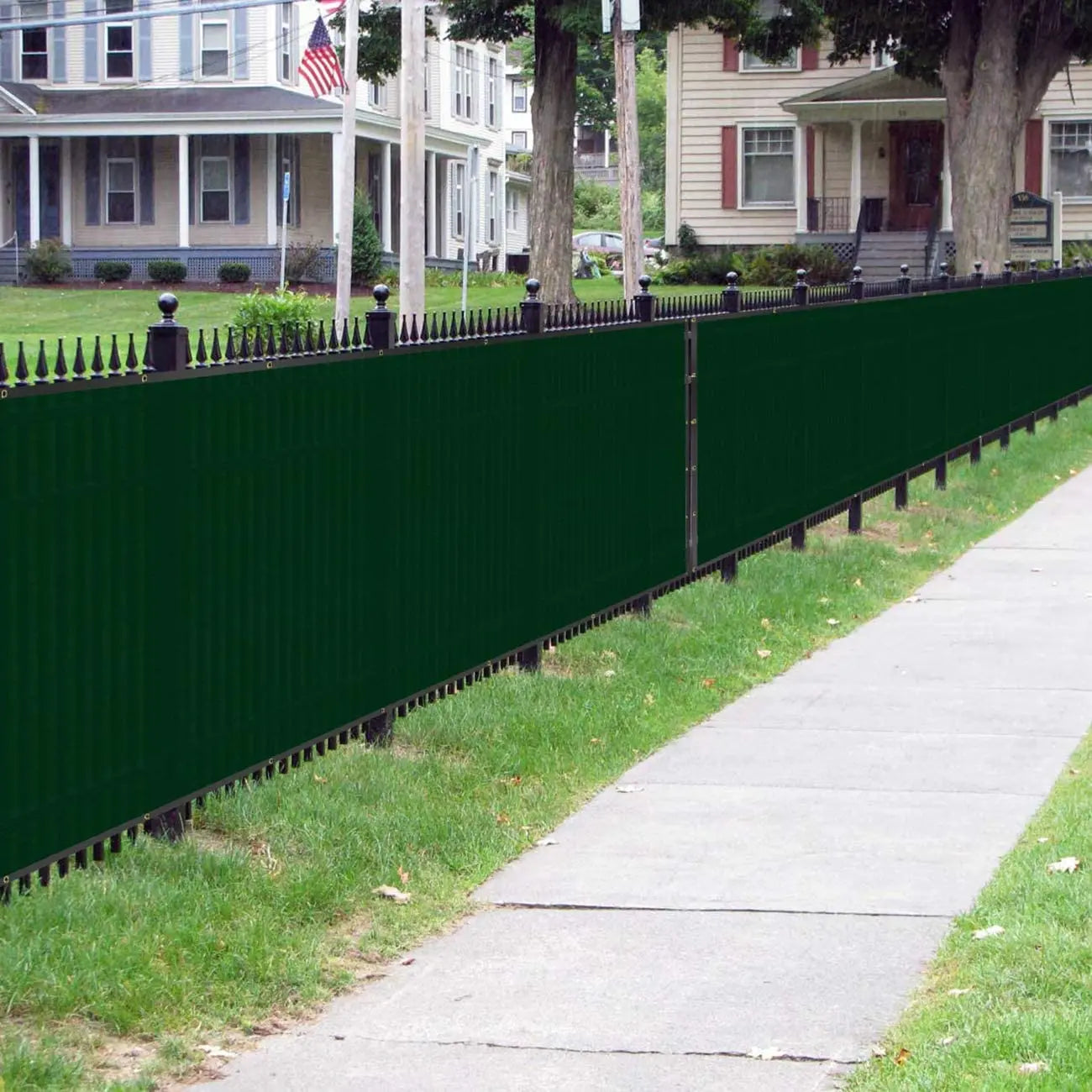 Dark Green Fence Privacy Screen Windscreen Cover Fabric Shade Tarp Netting Mesh Cloth for for Outdoor Fence Backyard, Patio