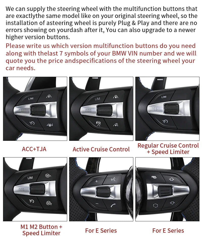 M Sport Steering Wheel for BMW Flat Bottom F01 F06 F10 F11 F12 F20 F21 F22 F25 F26 F30 F31 F32 F33 F34 F36 M3 F80 M4 F82 M5 F90