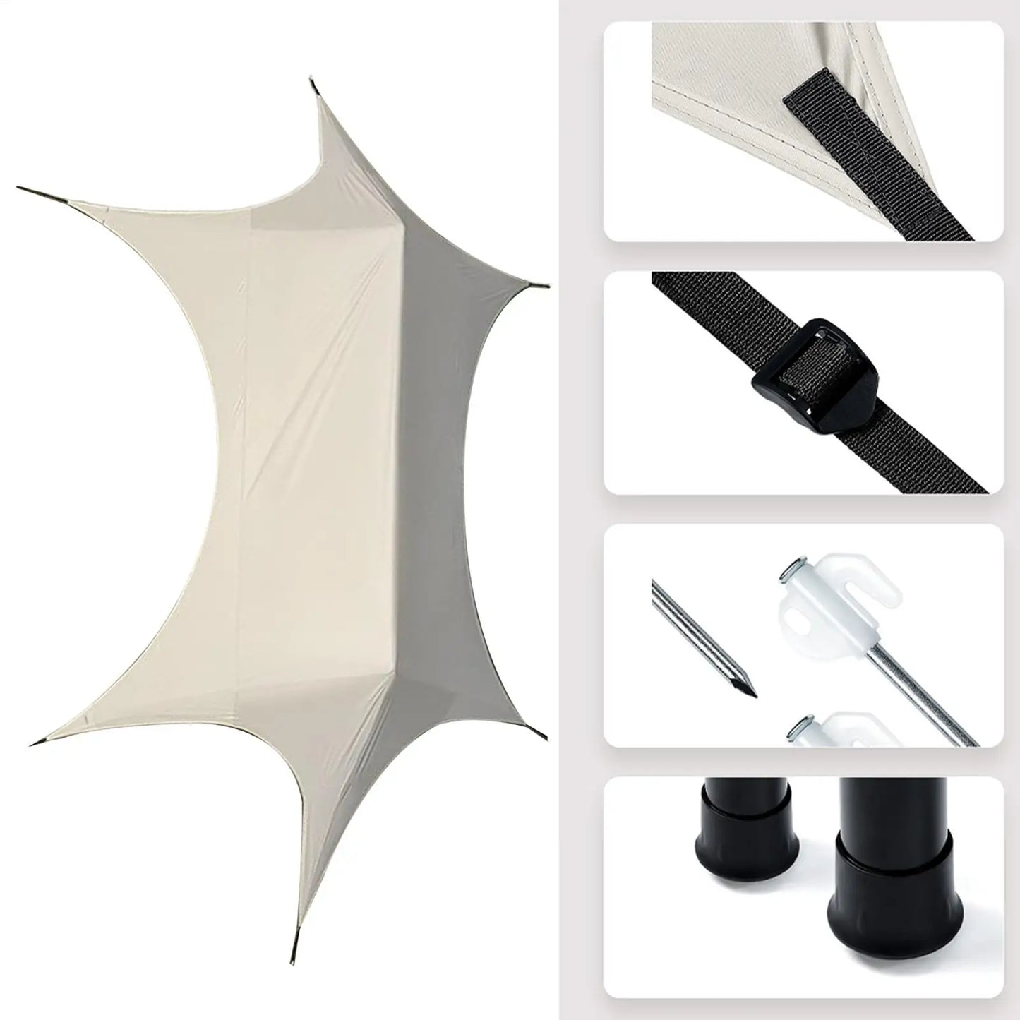 ACamping Gazebo Hexagonal Rainproof Shelter Foldable Quick-opening Windproof Butterfly Picnic Outdoor Shade Tent Outdoor Camping