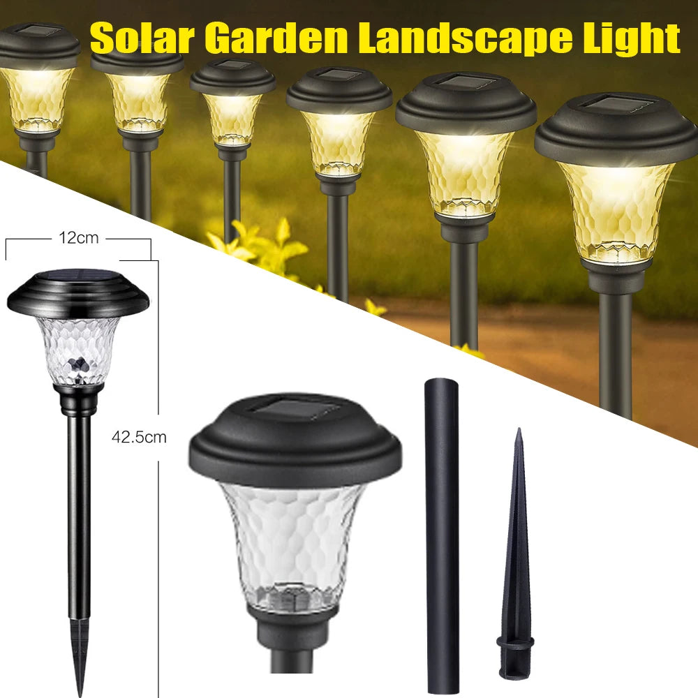 Solar Ground Lights LED Outdoor Landscape Path Lamp Outdoor Waterproof Solar Garden Lights Yard Garden Walkway Patio Driveway