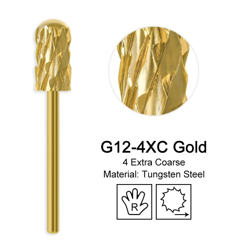 Milling Cutter Golden Carbide Nail Drill Bits For Electric Nail Drill Manicure Machine Pedicure Nail Files Accessories