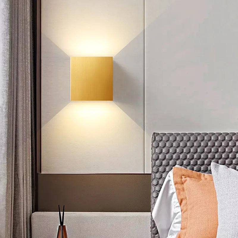 6W/12W LED Wall Light Outdoor Waterproof IP65 Garden Yard Wall Lamp Indoor Bedside Decoration Lighting Aluminium AC110V 220V