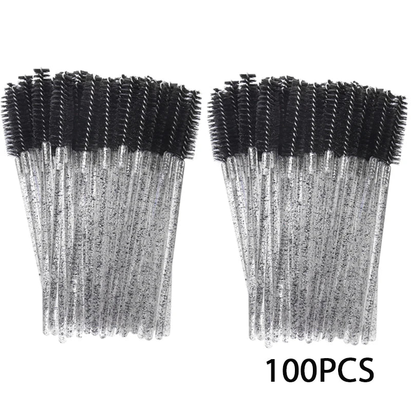 100Pcs Eyelash Extension Brushes Eyebrow Mascara Wands Applicator Spoolers Brush Lashes Extension Cosmetic Set Makeup Tools