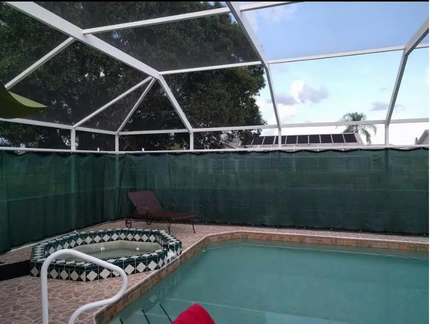 Dark Green Fence Privacy Screen Windscreen Cover Fabric Shade Tarp Netting Mesh Cloth for for Outdoor Fence Backyard, Patio