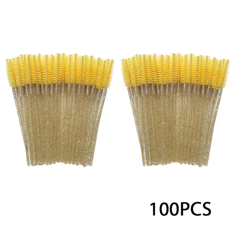 100Pcs Eyelash Extension Brushes Eyebrow Mascara Wands Applicator Spoolers Brush Lashes Extension Cosmetic Set Makeup Tools