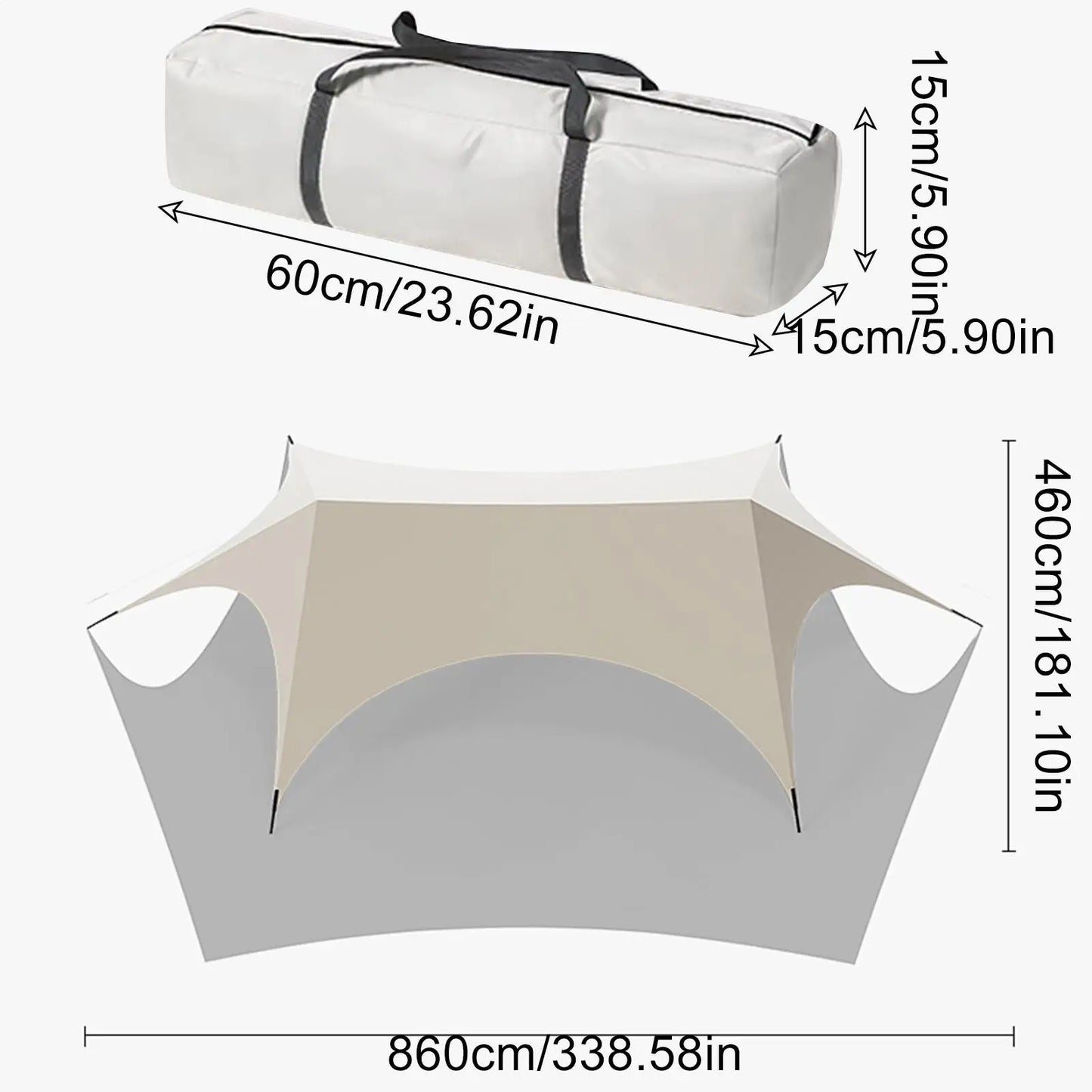 ACamping Gazebo Hexagonal Rainproof Shelter Foldable Quick-opening Windproof Butterfly Picnic Outdoor Shade Tent Outdoor Camping