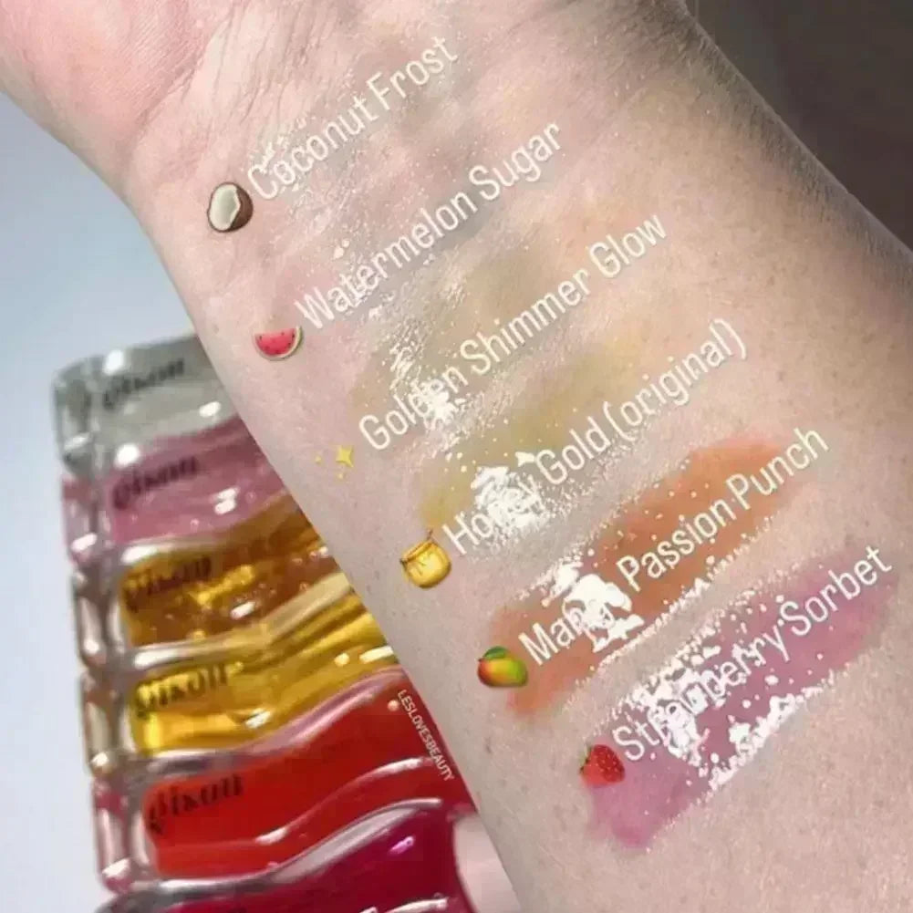 Gisou Moisturizing Glazed Plum Lip Balm Lip Oil Gloss Care Of The Lips Benetitnt For Lips Plumping Exfoliating Plumping Gloss
