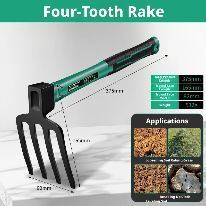 Multifunctional Outdoor Pickaxe  4.6mm Thickness Gardening Tools ,Durable Hoe,Rake,Pickaxe for Digging Planting Weeding