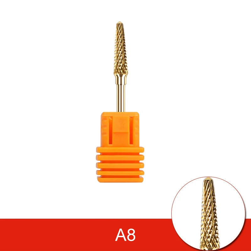 Milling Cutter Golden Carbide Nail Drill Bits For Electric Nail Drill Manicure Machine Pedicure Nail Files Accessories