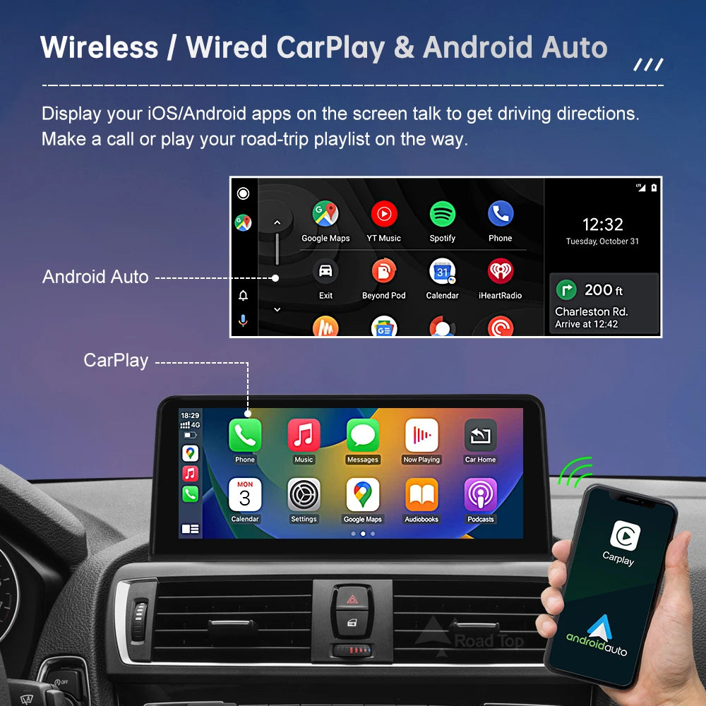 Wireless Carplay Multimedia Screen For BMW 1 2 Series F20 F21 F22 F23 F45 F46 Support Carplay Android Auto Car Radio Player