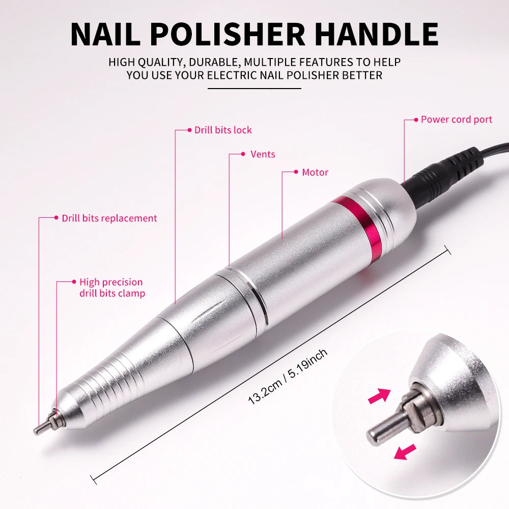 45000RPM Nail Drill Machine Cutters Professional Electric Nails Sander File for Gel Nails Polishing Remove Home Manicure Salon