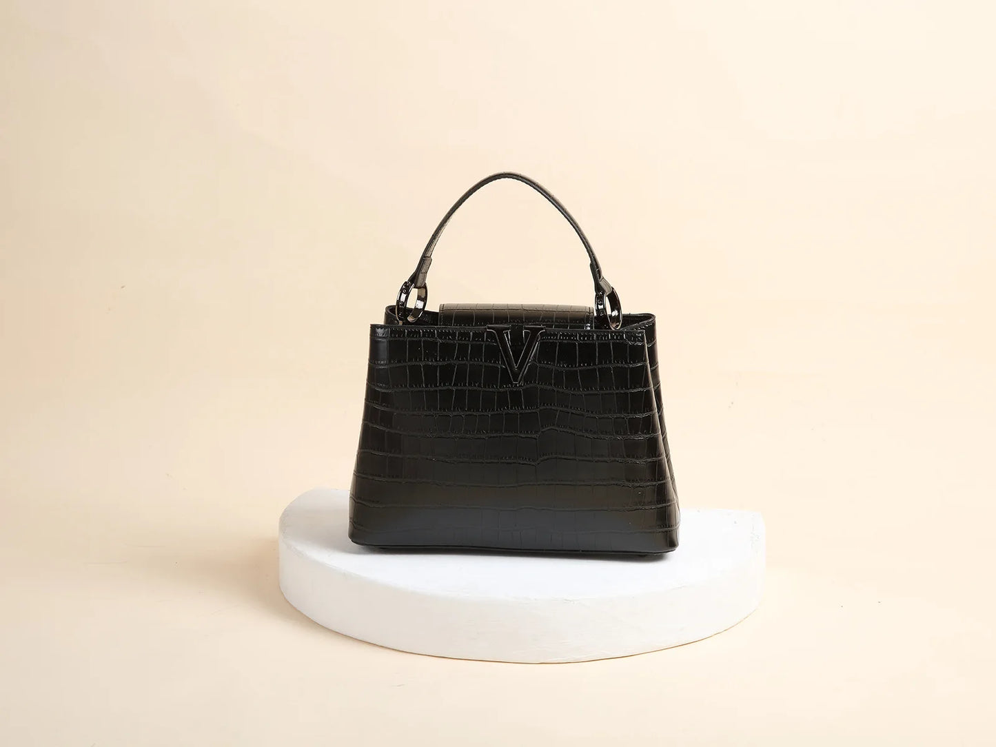 New Bright Leather Stone Pattern Women's Handbag Fashion Shoulder Messenger Bag Crocodile Pattern Portable Shell Bags 2025