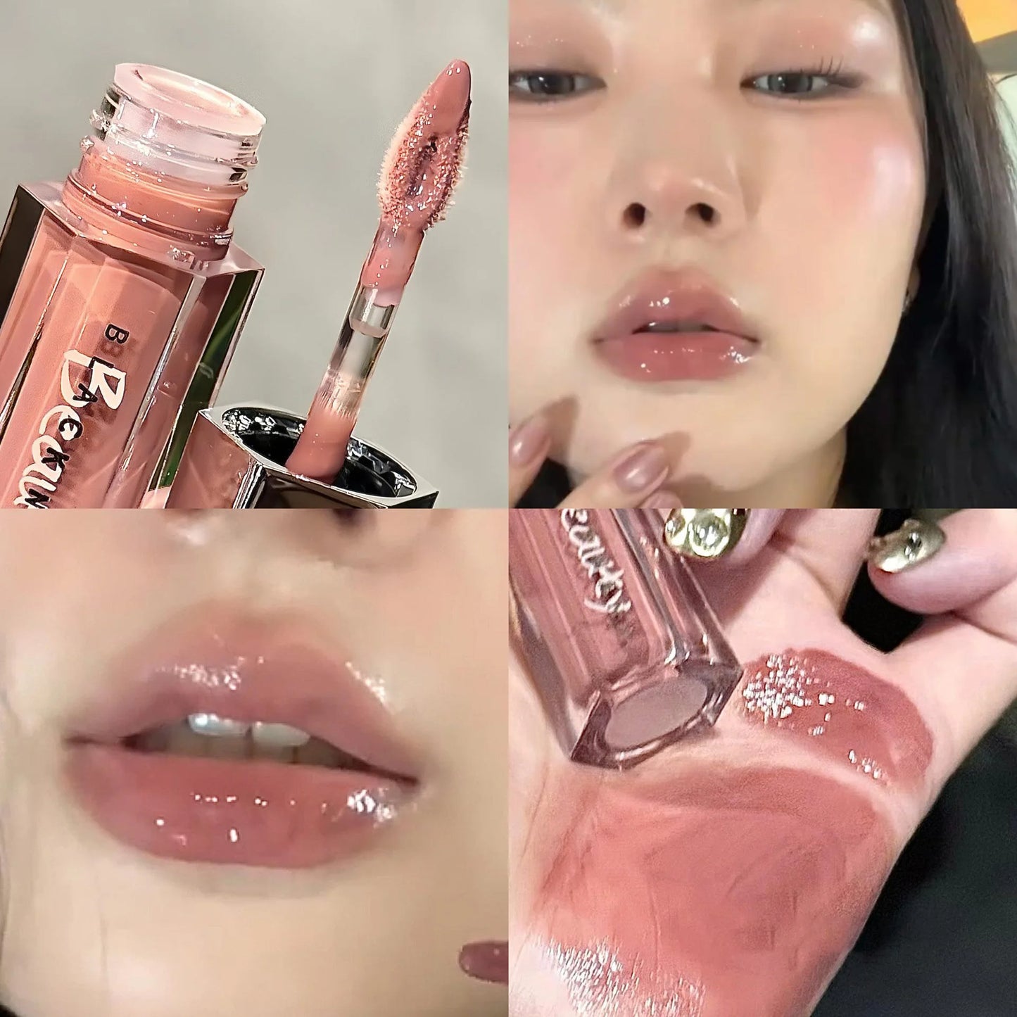 6 Colors Mirror Lip Gloss Glass Mirror Water-light Waterproof Moisturizing Liquid Lipstick Lasting Red Brown Lips Glaze Makeup
