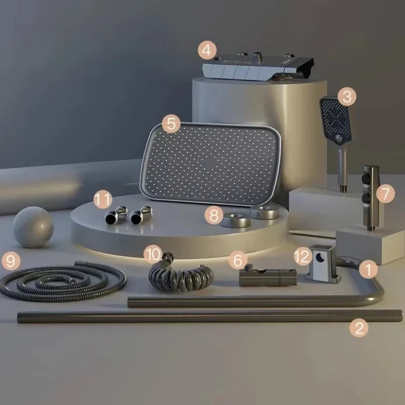 Shower falcet Set 4 Functions Shower Thermostat Hot Cold Showers medium Pressure bath room shower systems