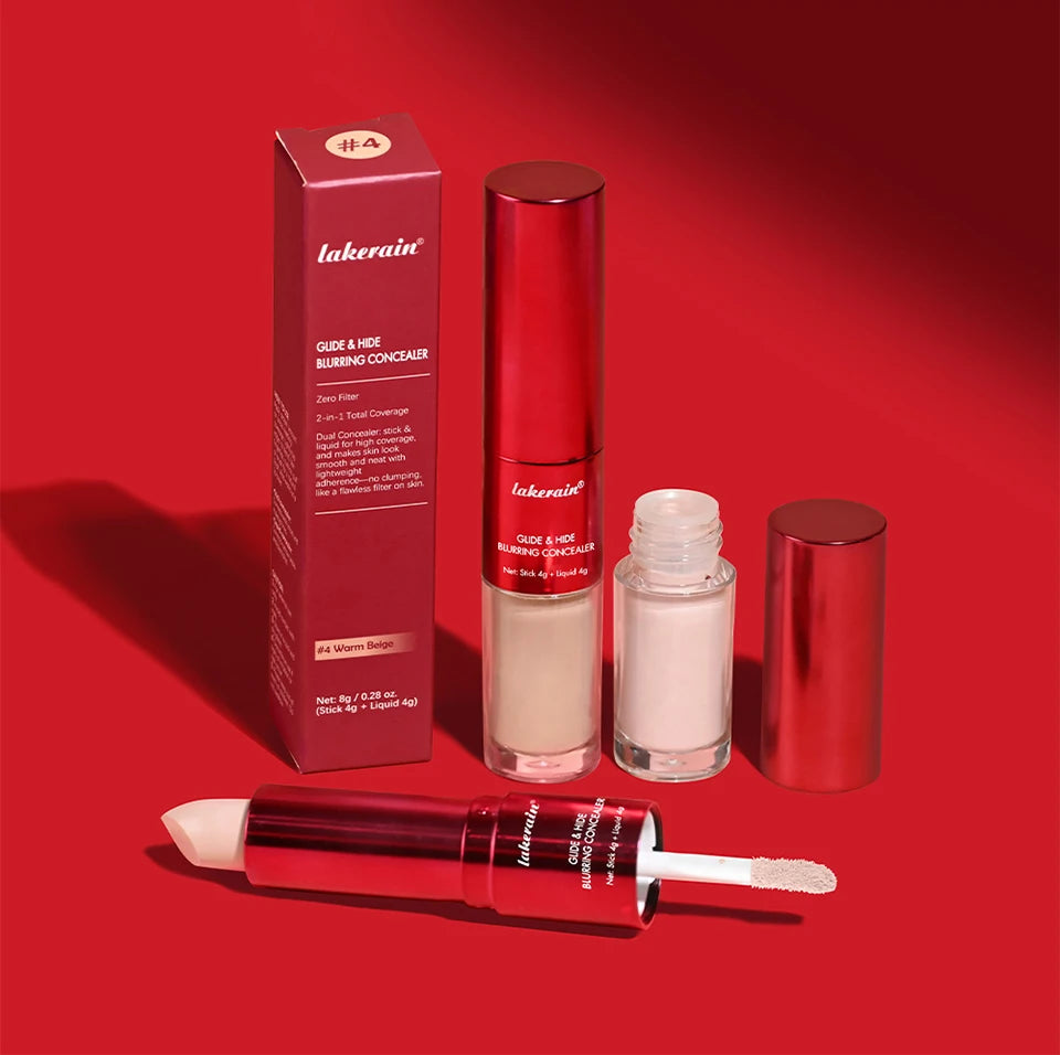 2 In 1 Glide & Hide Blurring Concealer Long-Lasting Full Coverage Foundation Waterproof Liquid Female Makeup for All Skin Types