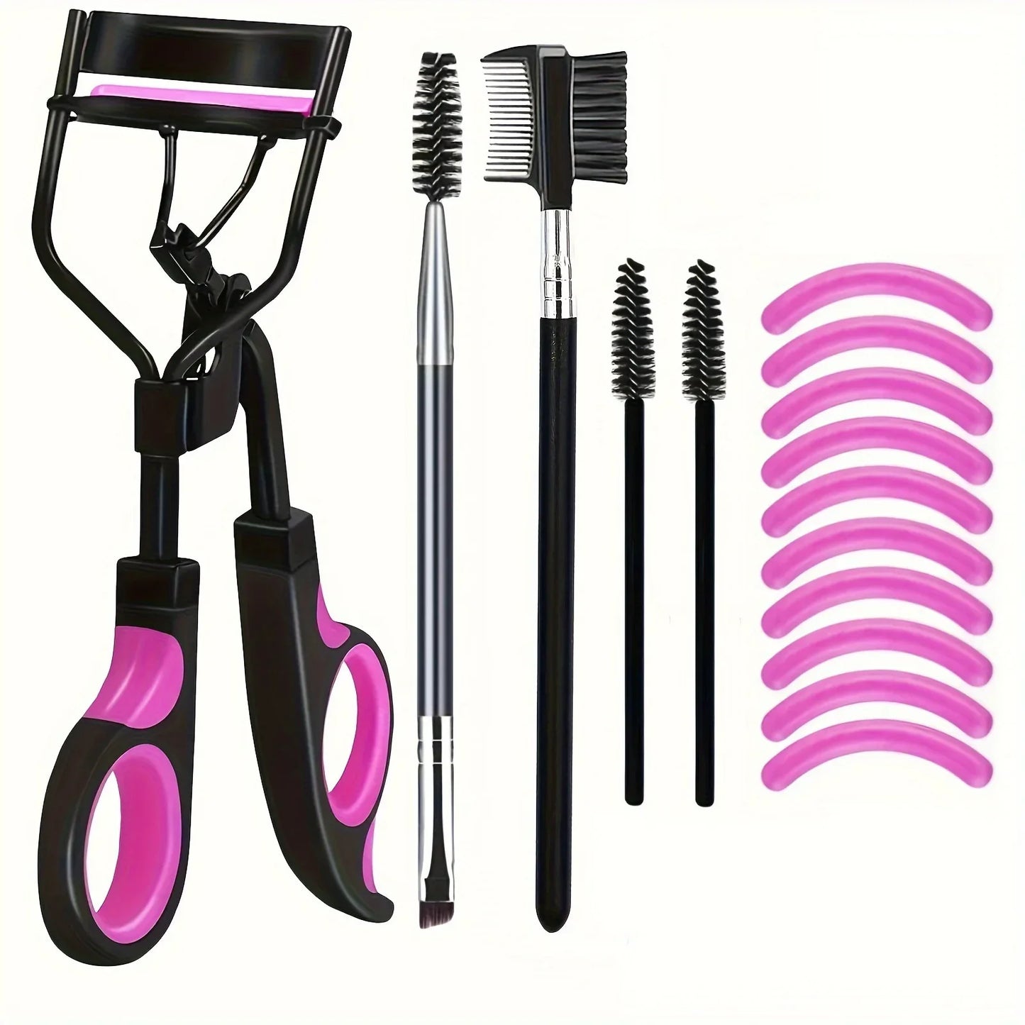 Eyelash Curlers Eyebrow Brush Kit For Women Eyelashes Comb Seperator Lash Mascara Wands Brushes Makeup Tool With Silicone Pads