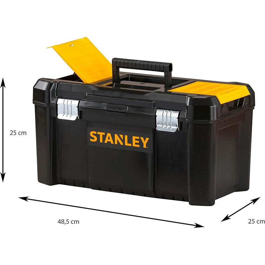 STANLEY Toolbox "Essential 19" 485*250*250 mm Large Size with Metal Latches Tool Storage Case STST1-75521