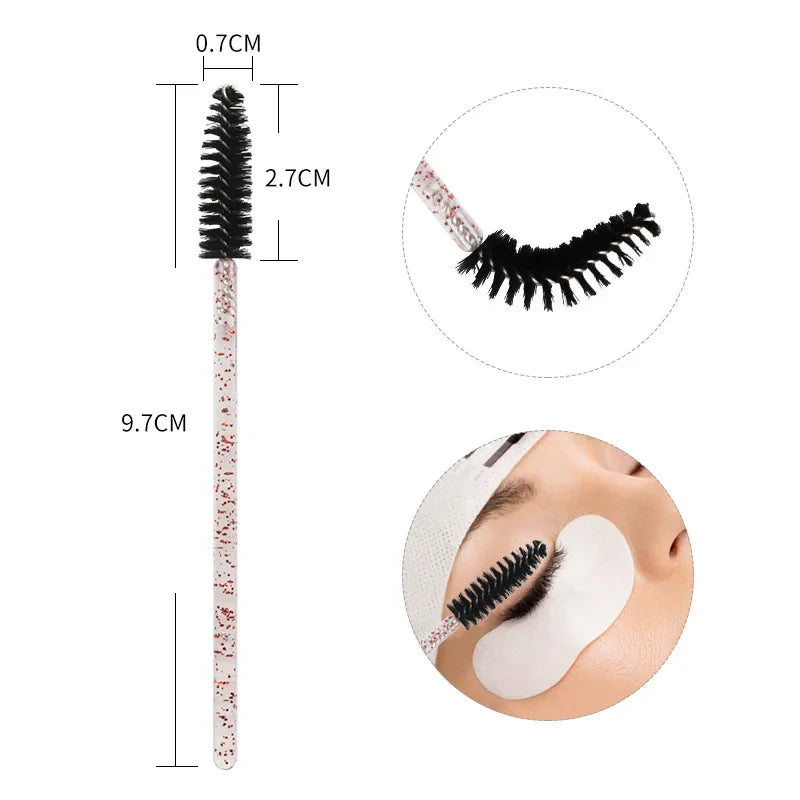 100Pcs Eyelash Extension Brushes Eyebrow Mascara Wands Applicator Spoolers Brush Lashes Extension Cosmetic Set Makeup Tools