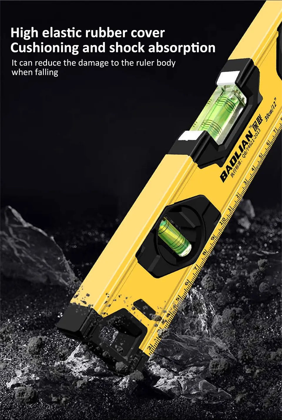 3-In-1 Aluminium Alloy Magnetic Level 45°/90°/180° Bubbles Spirit Level Ruler Shock Resistant Balance Measuring Leveler Tools