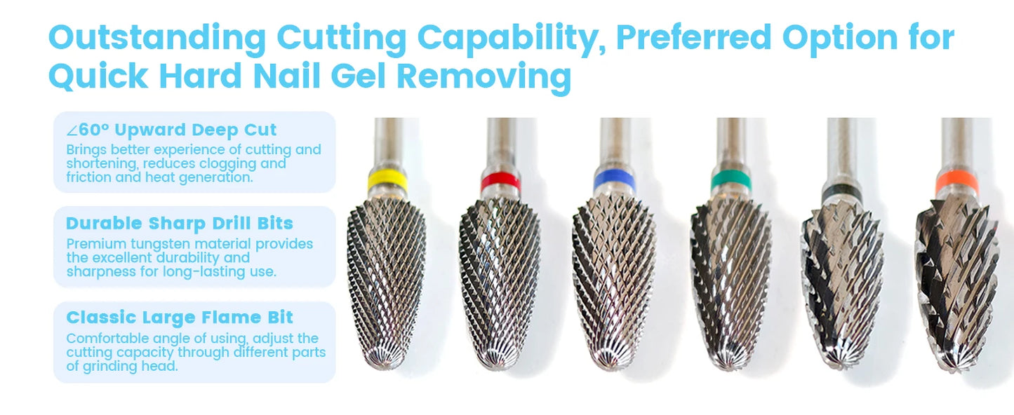 Milling Cutter Golden Carbide Nail Drill Bits For Electric Nail Drill Manicure Machine Pedicure Nail Files Accessories