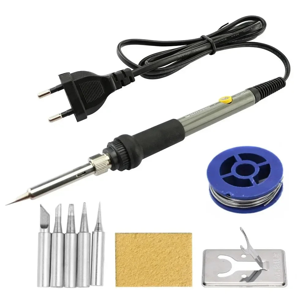 60W Adjustable Temperature Electric Soldering Iron  Welding Iron Rework Station Heat Pen Tips DIY Repair Tool