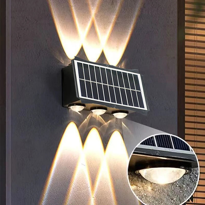 Wall Lamp Led House Outdoor Solar Waterproof Up And Down Luminous Lighting Balcony Yard Decoration Garden Exterior Wall Light