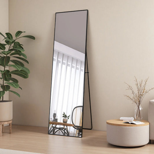 Comanlai Large Floor Mirror,HD Rectangle Full Body Mirror,Tempered Glass Standing Mirror with Aluminium Alloy Frame for Bathroom