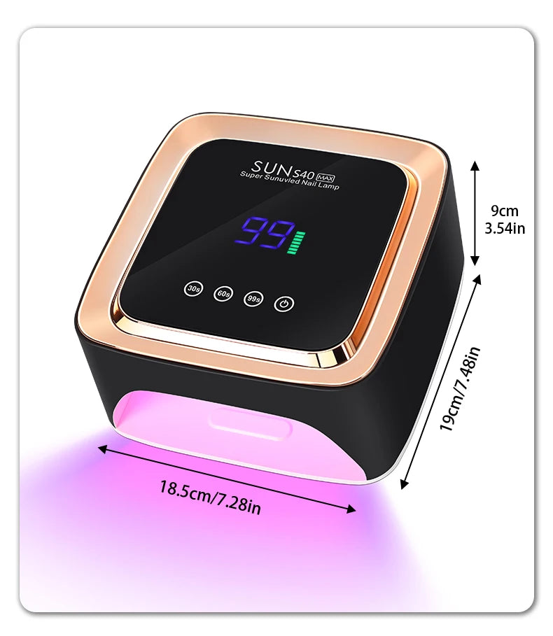 180W Cordless UV LED Nail Lamp With LCD Display Wireless 57LEDS Nail Drying Lamp For Drying Polish Gel Rechargeable Salon Tools