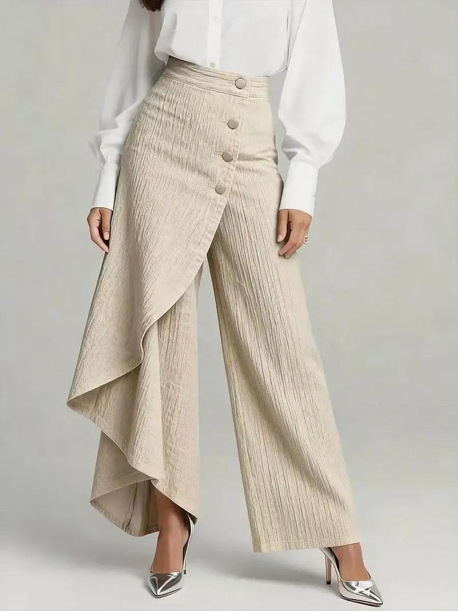 Y2K Pants Spring Summer Fashion Long Solid Color Casual Buckle Loose Wide Leg Pants Women Trousers